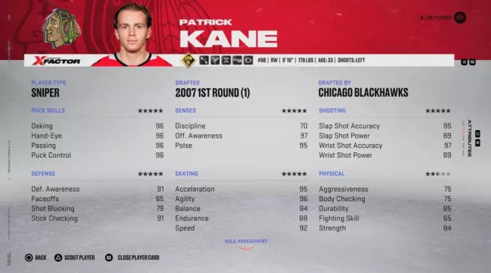 NHL 23 Patrick Kane