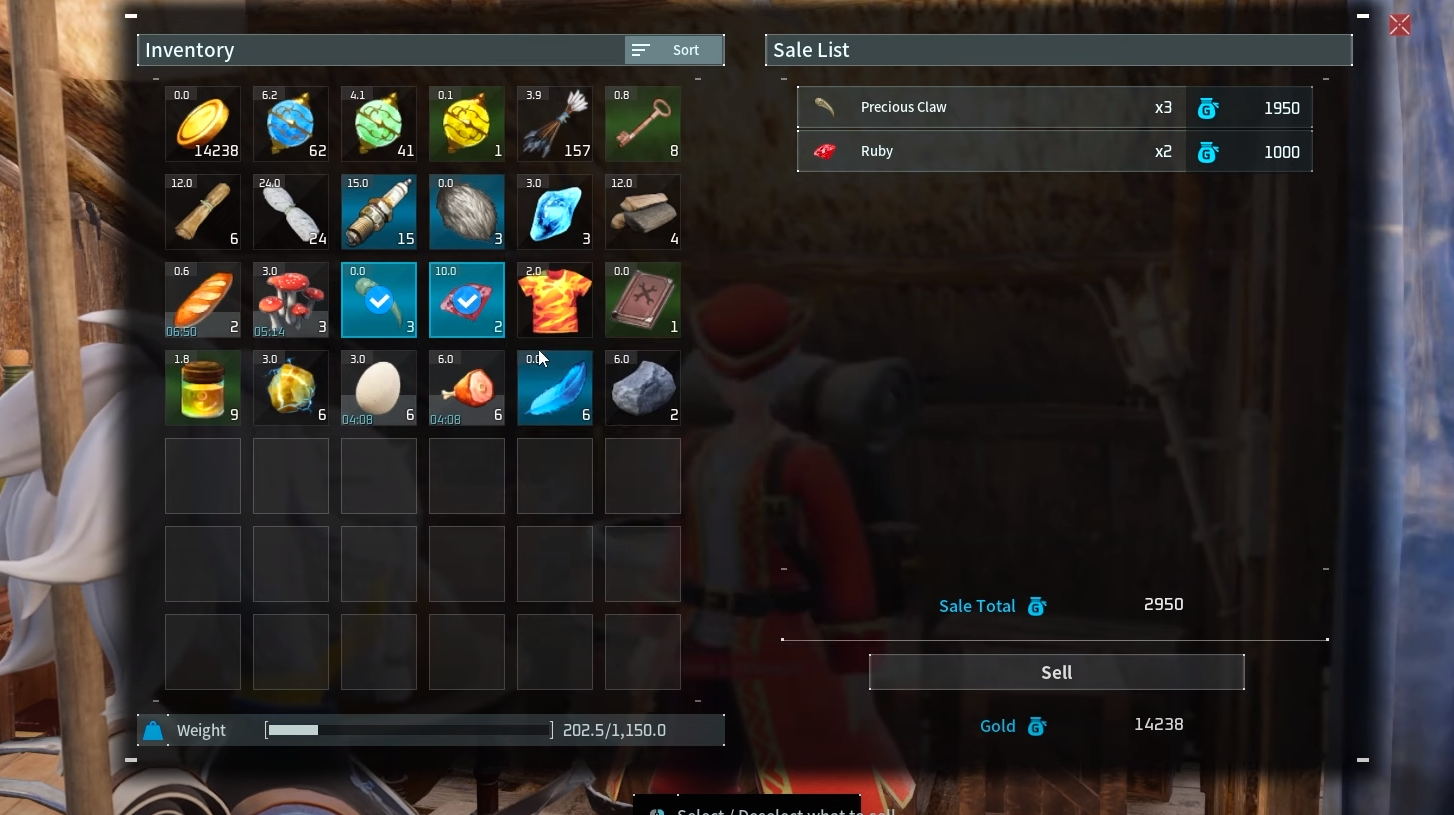 Earning Gold by Selling Materials/Items to Merchant in Palworld