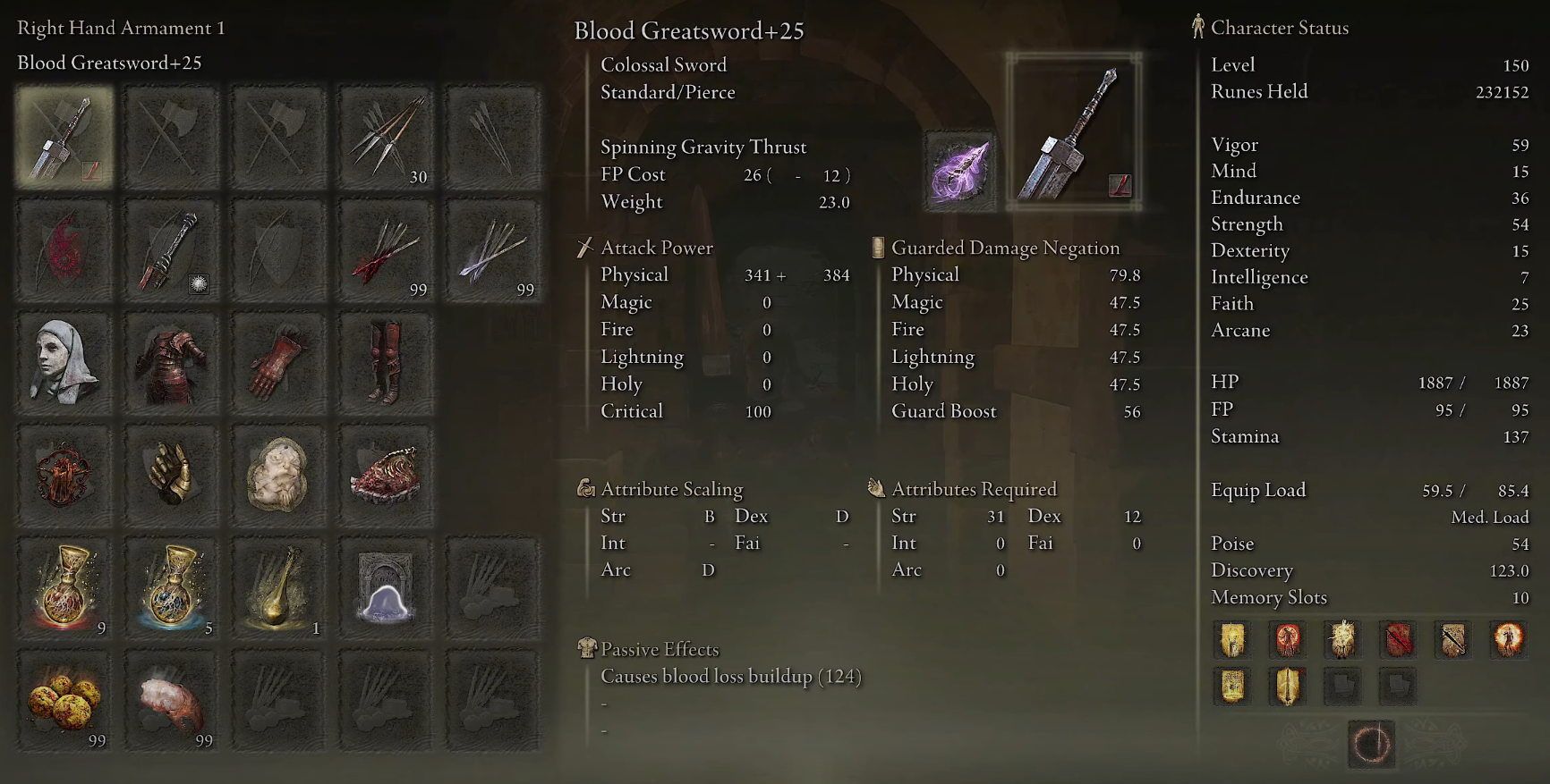 Level 200 Spec: Great Sword Alternative for Elden Ring DLC Undead Samurai Build