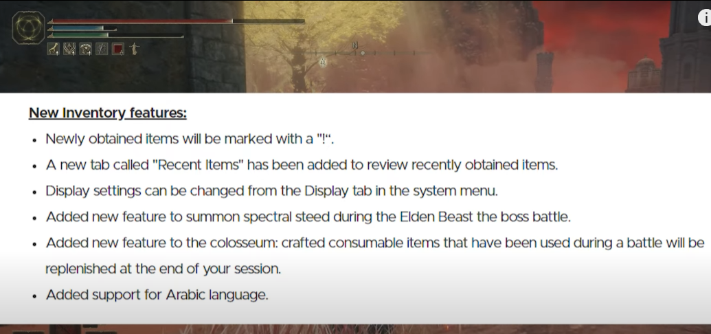 New Inventory Features in Elden Ring Patch 1.12