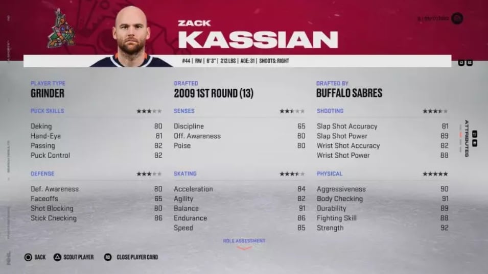 NHL 23 Zack Kassian