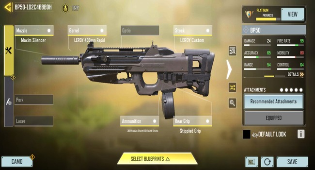 BP50 Gunsmith / Attachment in COD Mobile