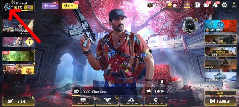 COD Mobile Lobby Screen with Profile