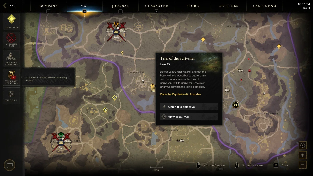 New World Trial of the Scrivener Location