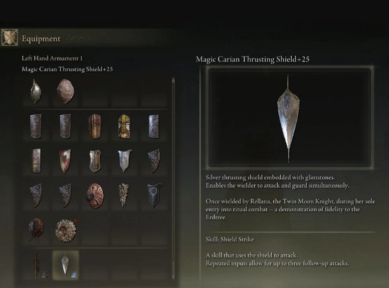 Elden Ring DLC Carian Thrusting Shield