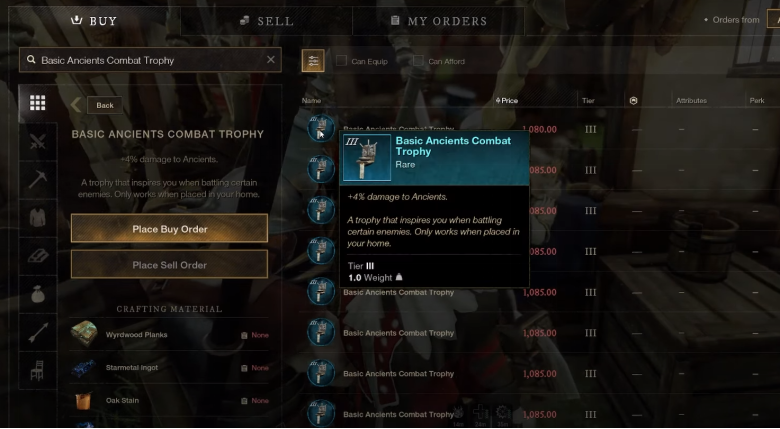 New World Mutation Build Components From Trade Post for enhanced damage