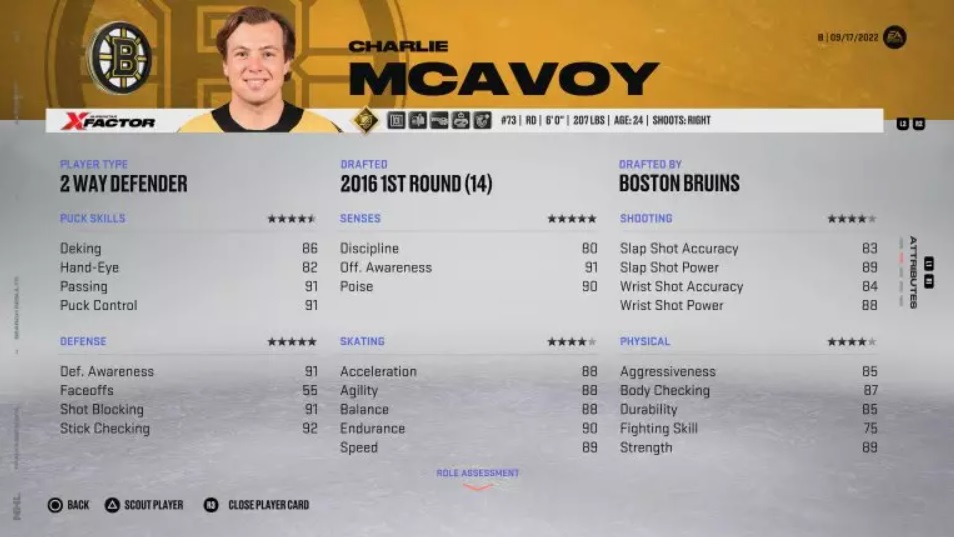 NHL 23 Charlie McAvoy