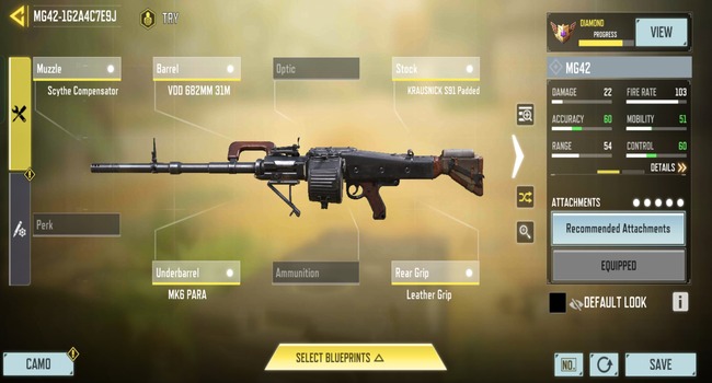 MG42 Gunsmith / Attachments in COD Mobile