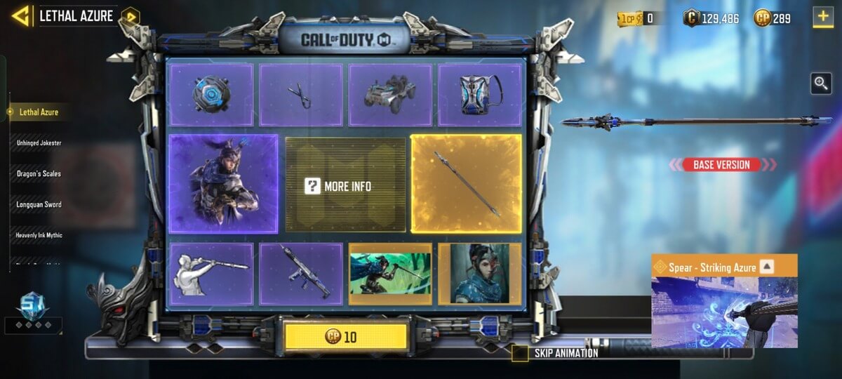 Lethal Azure Lucky Draw in COD Mobile