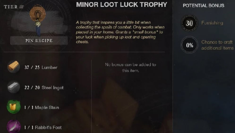 New World Minor Loot Luck Trophy
