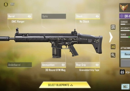 The DR-H Gunsmith and Loadouts in COD Mobile